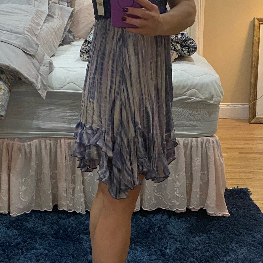 Adella NEW with tags Free People blue combo Strappy tie dye sundress small - Picture 11 of 14